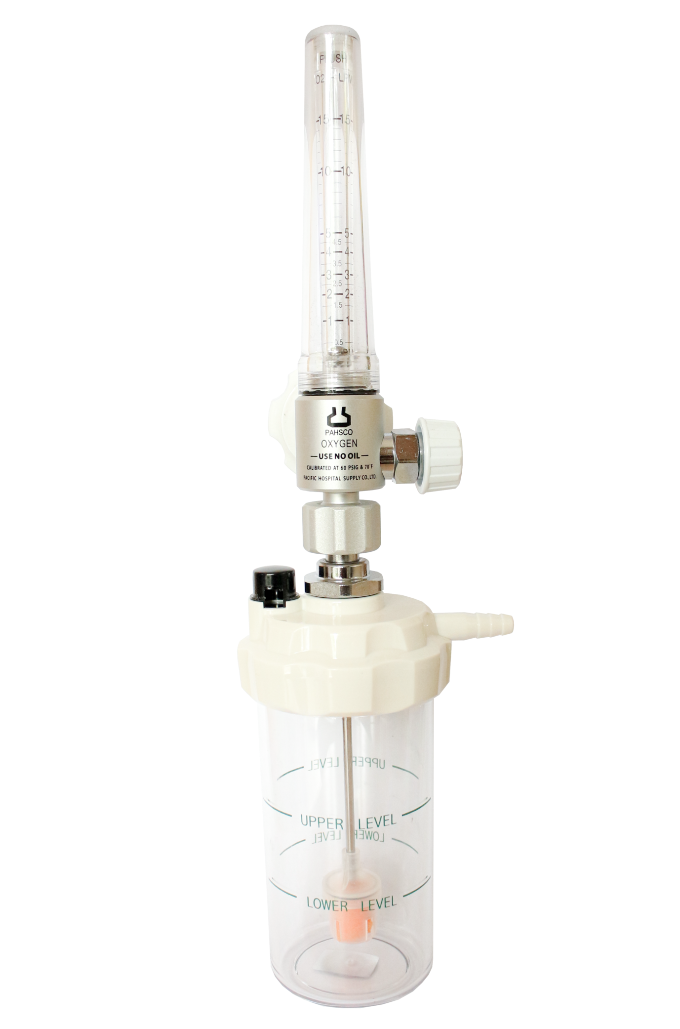 PAHSCO Flowmeter (Regulator) Oksigen 0- 15 LPM (Adult / Dewasa) FULL SET with Reusable Humidifier 135 ML and Adapter