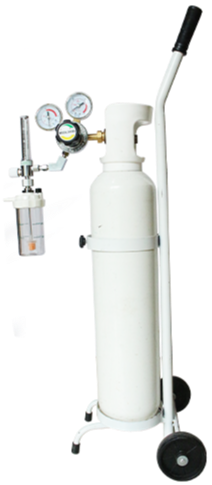 FRES Flowmeter Oksigen Bayi 0,1 - 1,0 LPM lengkap Regulator dan Tabung Oksigen + Troly + Humidifier 135 ML - Image 1