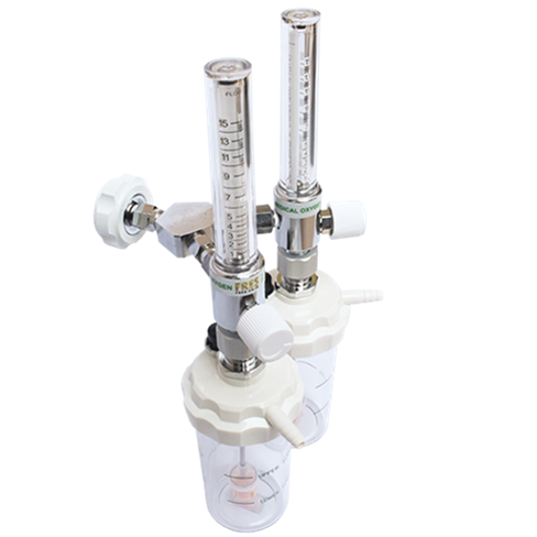FRES TWIN FLOWMETER OKSIGEN 0 - 15 LPM FULL SET HUMIDIFIER 135 ML - Image 2