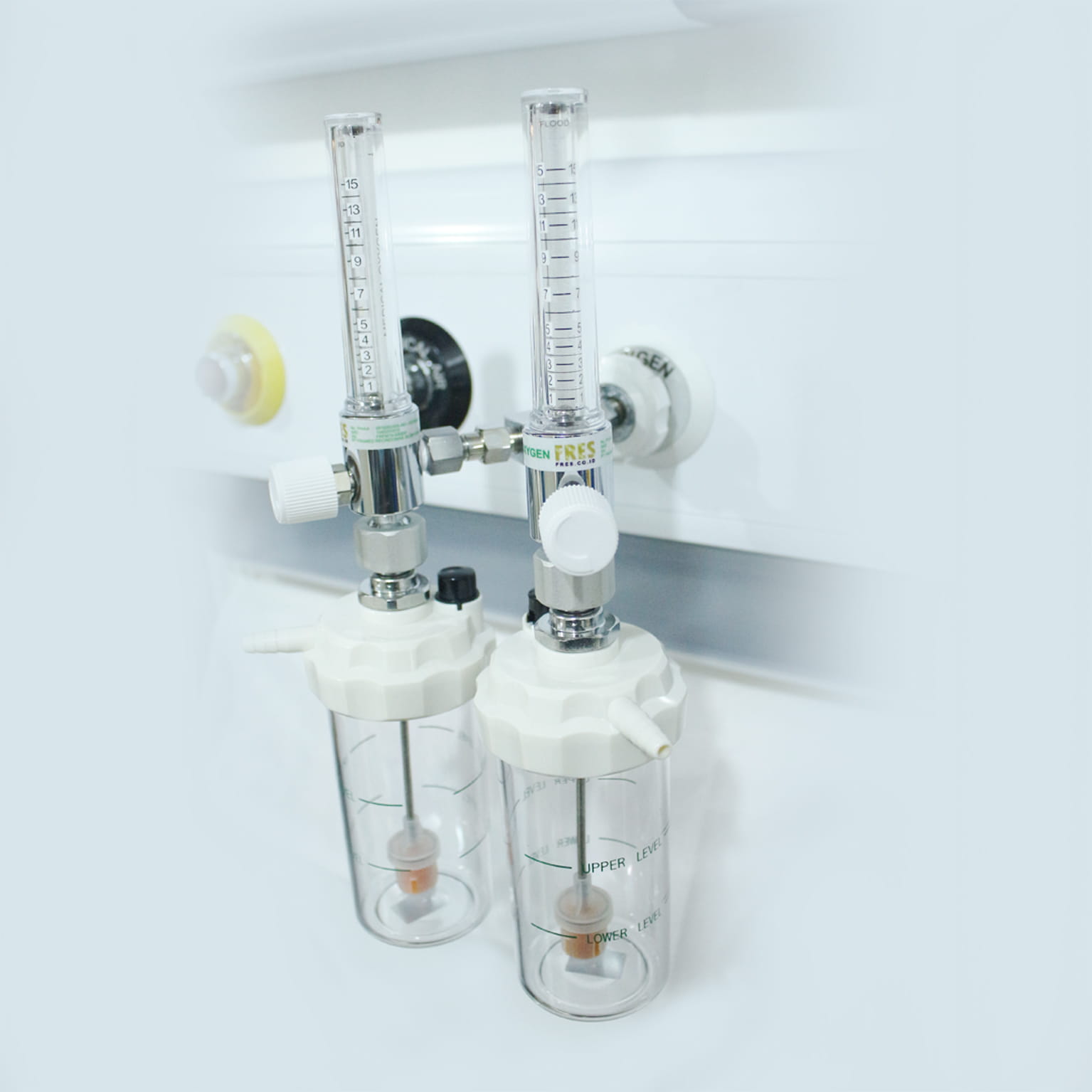 FRES TWIN FLOWMETER OKSIGEN 0 - 15 LPM FULL SET HUMIDIFIER 135 ML - Image 3