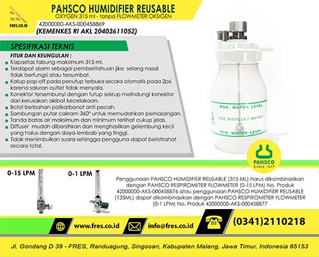 PAHSCO Reusable Humidifier 315 ml (HN 11)