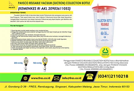 PAHSCO Reusable Vacuum (Suction) Collection Bottle 3000ML