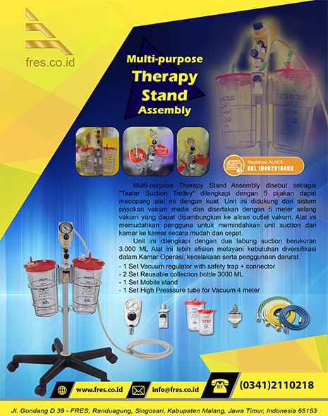 PAHSCO VACUUM (SUCTION) REGULATOR 0-760 MMHG (ADULT / DEWASA) FULL SET WITH MULTI PURPOSE THERAPY MOBILE STAND (TROLY) ; 2 PCS REUSABLE COLLECTON BOTTLE H06430 (3000 ML) AND ACCECORIES