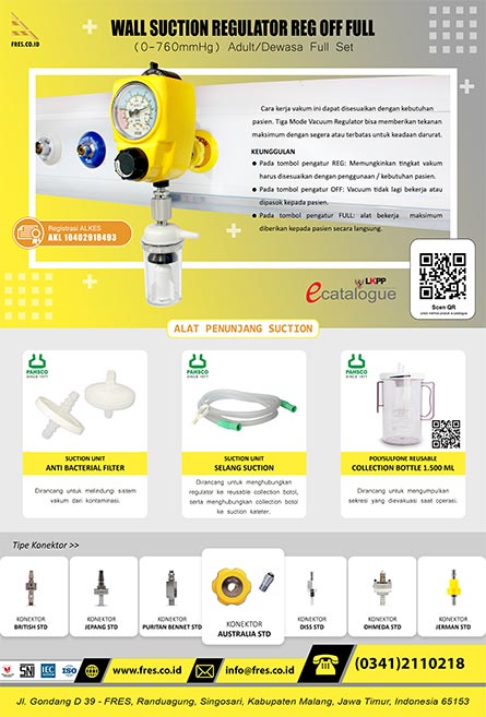 PAHSCO SUCTION REGULATOR MEDICAL REG OFF FULL -760 mmHg DEWASA FULL SET